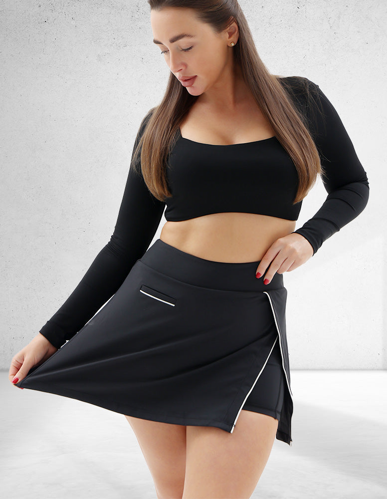 Black Slit Skort