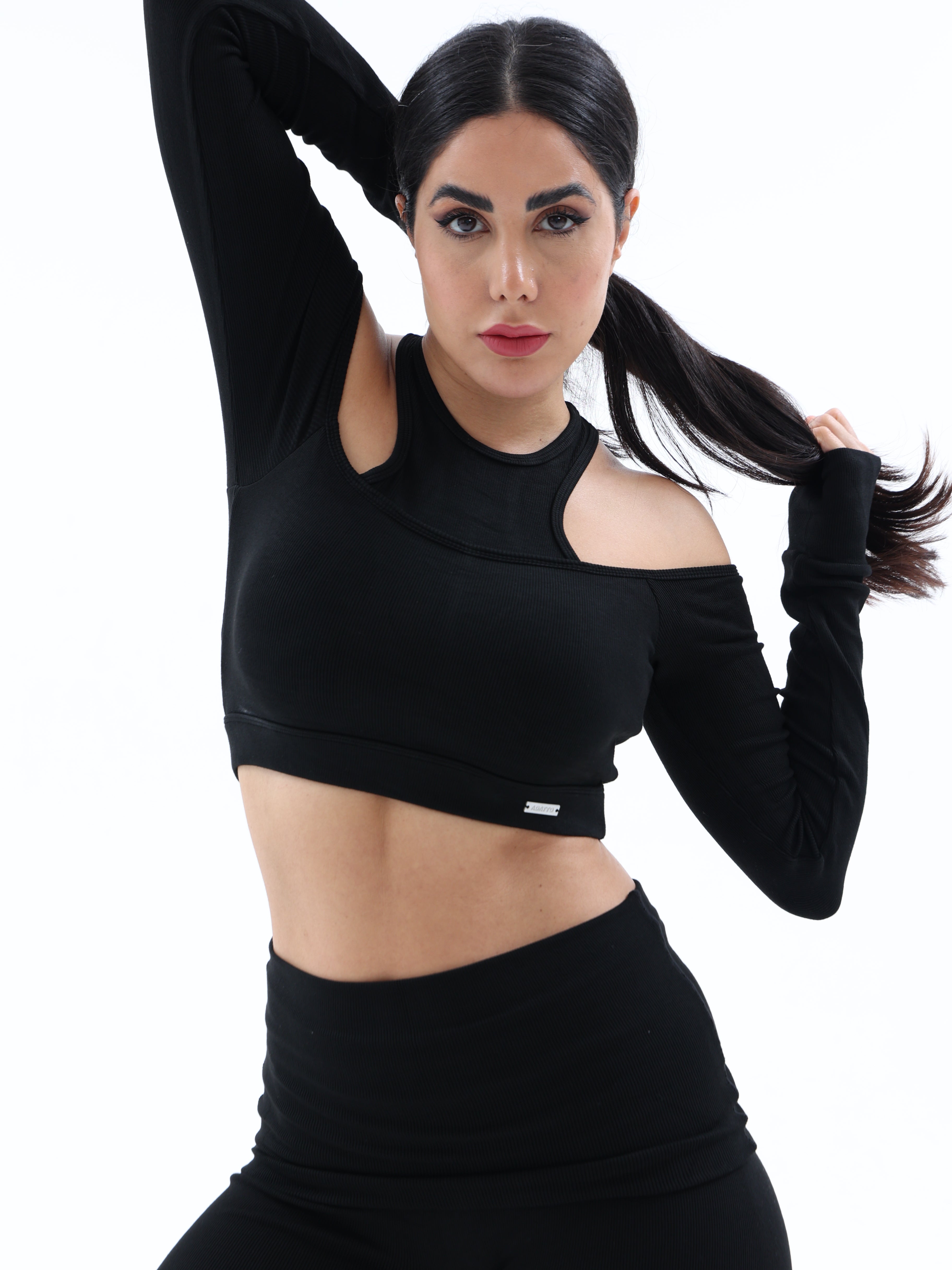 Black Comfy Crop Top For Women