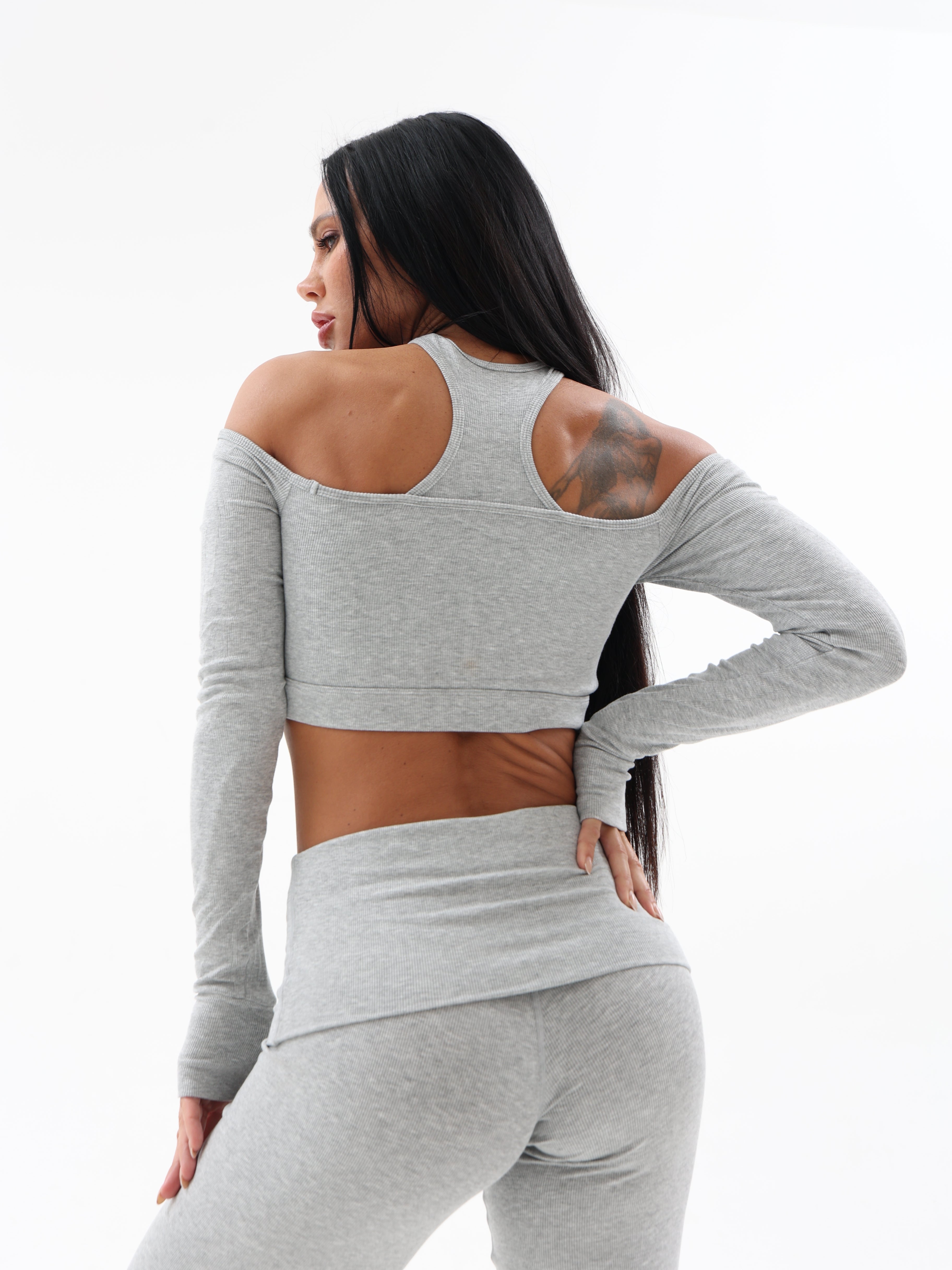 Grey Comfy Crop Top For Women