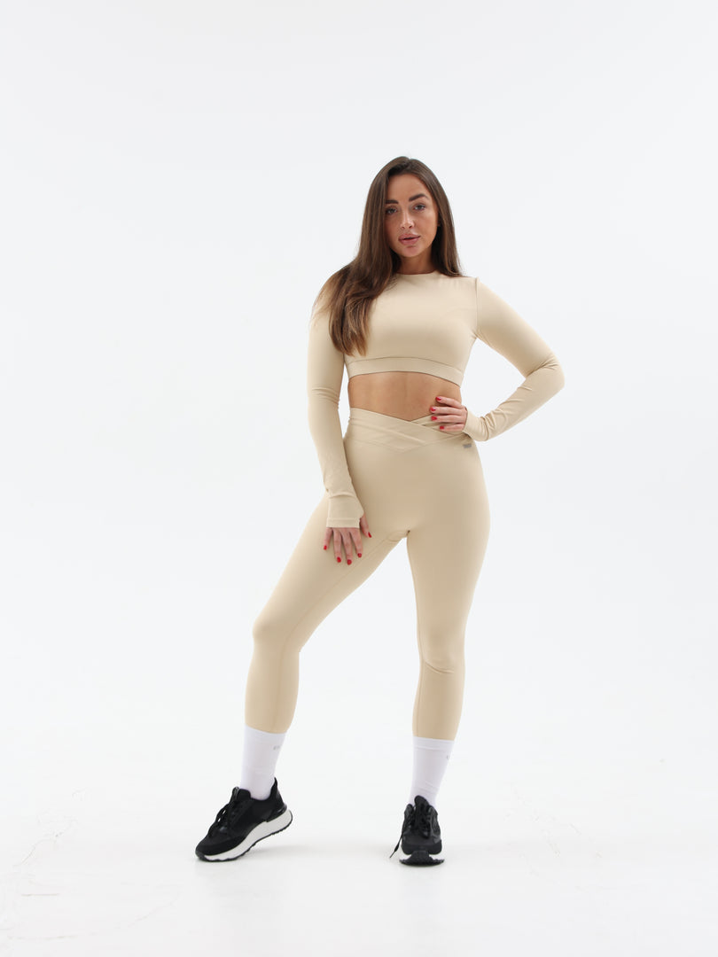 Beige Sway Leggings For Women