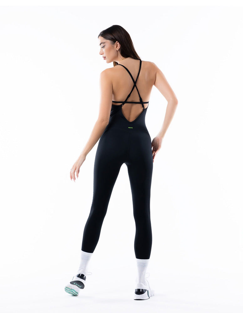 Black CrossCurve Women Jumpsuit