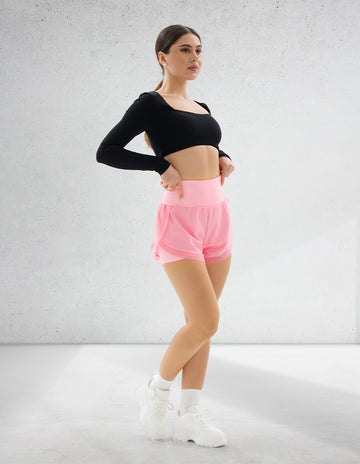 Pink Shorts With High Waist