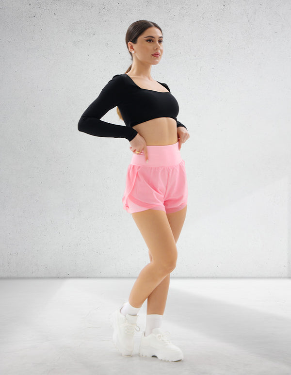 Pink Shorts With High Waist