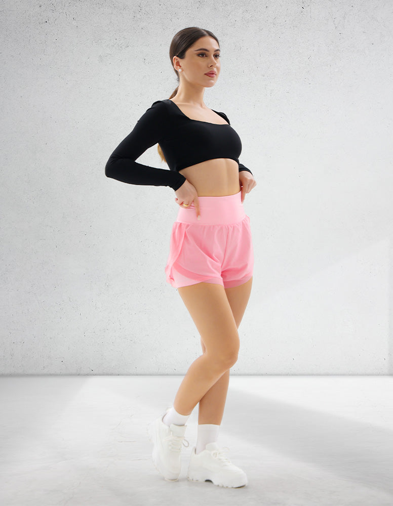 Pink Shorts With High Waist