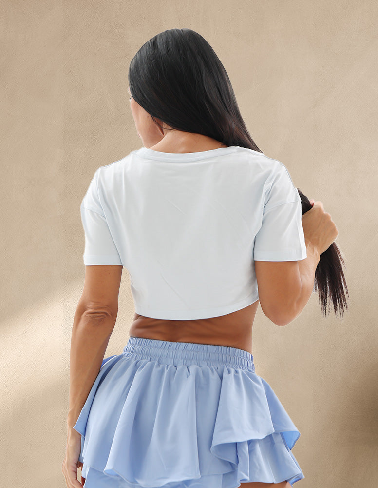 Ice Blue Crop Top For Women