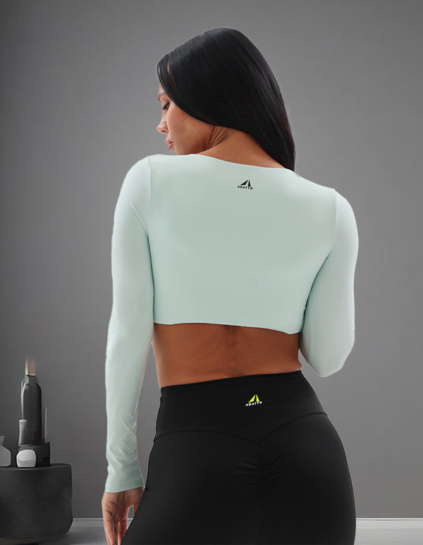 Mint Green Sleek Crop Tops for Women