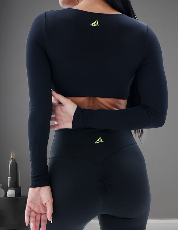 Black Sleek Crop Tops for Women