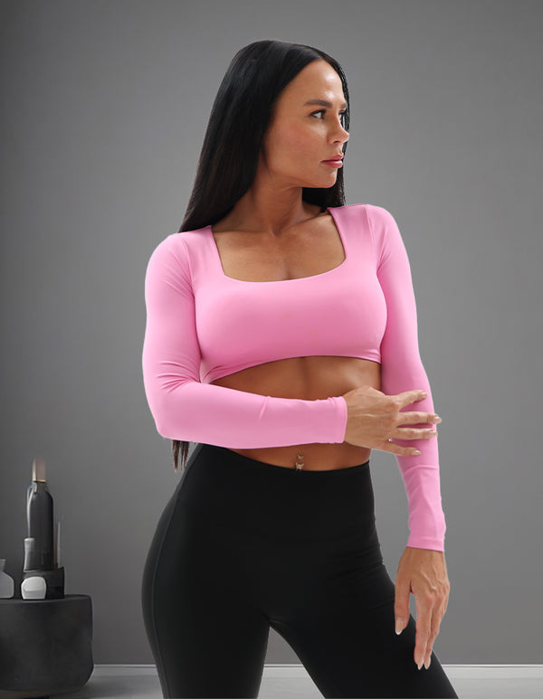 Pink Sleek Crop Tops for Women