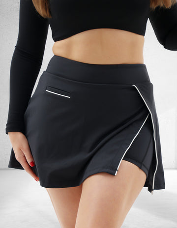 Black Slit Skort