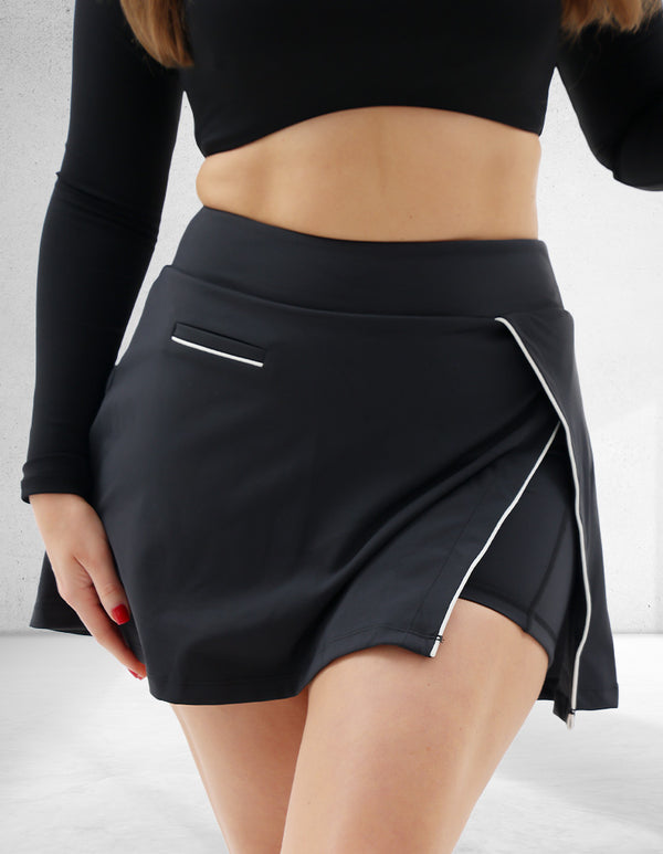 Black Slit Skort