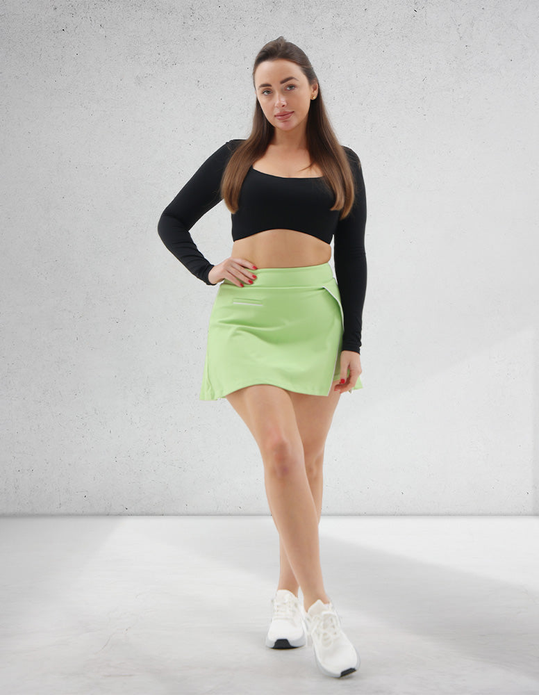 Lime Green Slit Skort